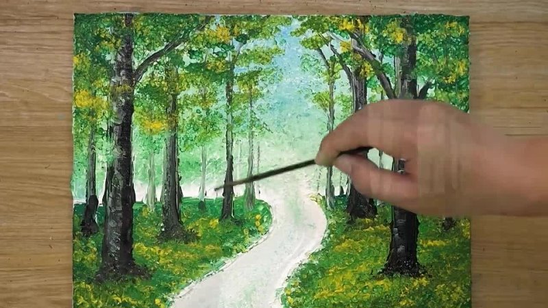 Как нарисовать парочку, гуляющую по лесу