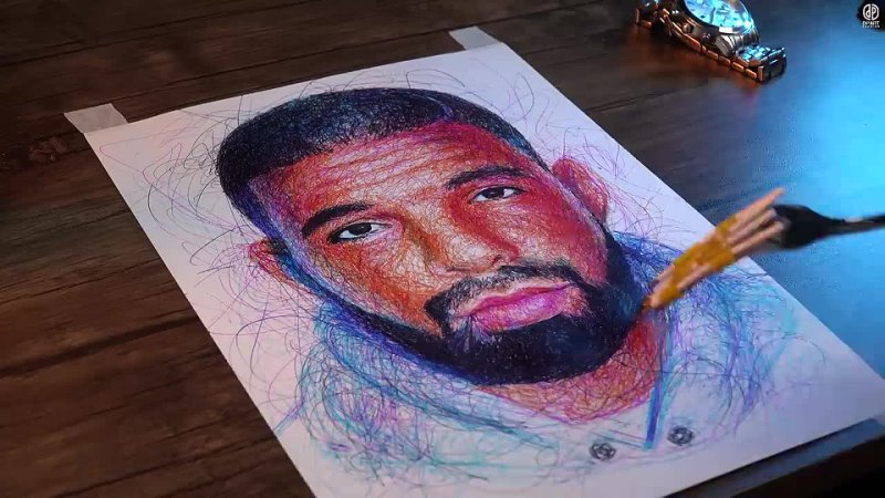 [dP Art Drawing] Tegn rapper Drake med en gaffel - DP ART DRAWING