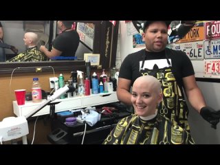 Cailey LV_ Cute Girl Shaved Bald in Barber Shop (YT Original)