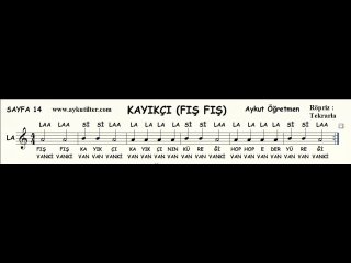 Blok flüt  Kayıkçı Tekerlemesi Si - La 4 lük 2 lik Nota Çalışması sonra KÖREBE TEKERLEMESİ