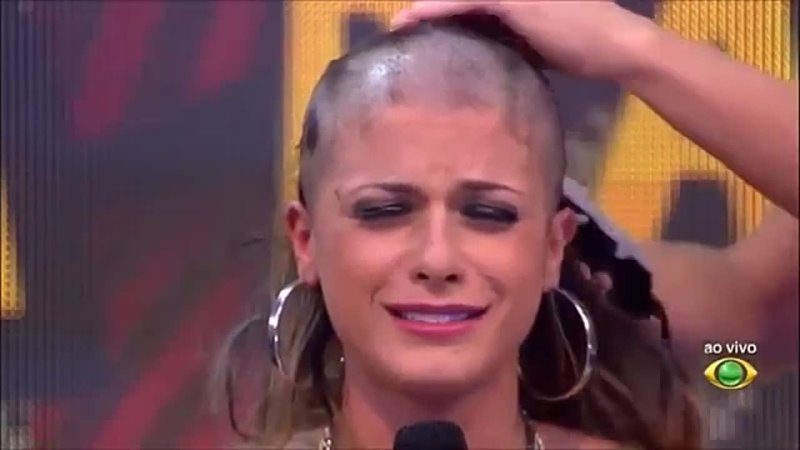  - Beautiful Blonde Model Head Shaved Bald on TV Show 360p