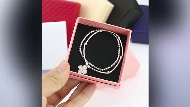 Diamond Patterned Square Jewelry Box Colorful Ring Earring
