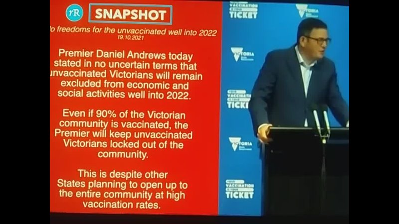 Andrews says Un-Fake-Vaccinated will continue to be excluded from society
