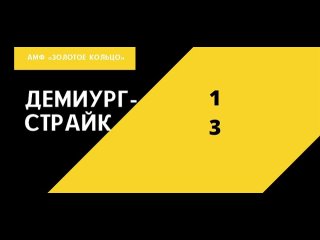 Кубок АМФ «Золотое кольцо». Демиург - Страйк