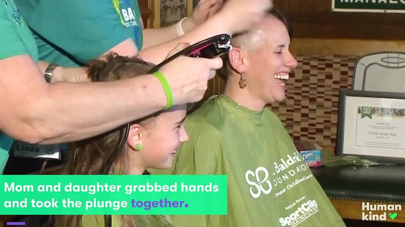 Mom Daughter Proudly Shave Their Heads Together