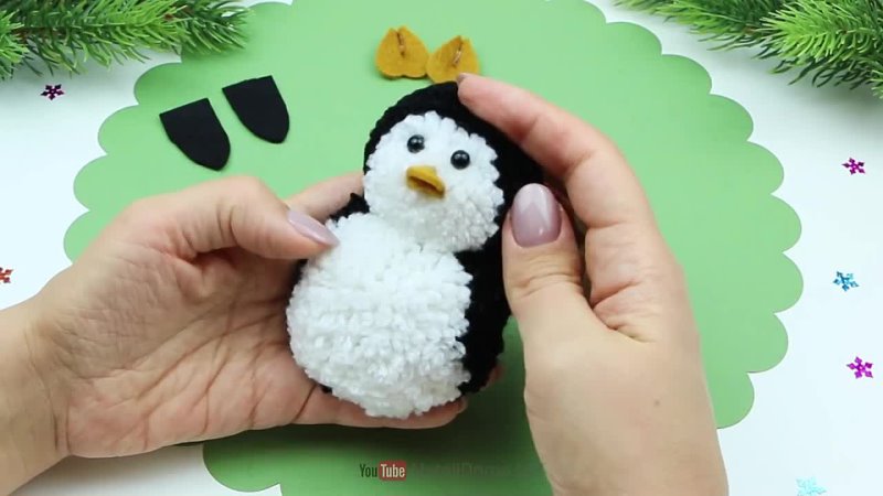 Как сделать Очень Симпатичных Пингвинов из Помпонов Pom Pom