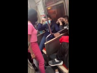 Shocking video shows a group of female youths, one in a hijab, brutally beating two passive Asian people on a SEPTA train in Phi
