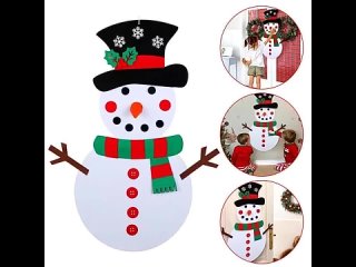 Рождественский снеговик DIY из войлока с украшениями новогодняя