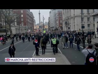 Londres · Marcha contra las restricciones impuestas por el gobierno de Boris Johnson (18 dic 2021)