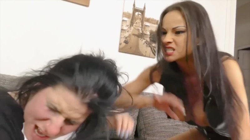 Extreme slapping and spitting on face of best friend because she fucks with her
