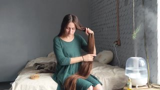 Care for very long hair after washing 💆♀️ Dobromira 🥰 hair tossing. 2.І.2022.