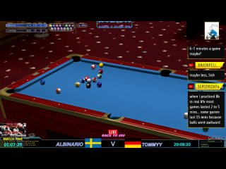 Virtual Pool 4  2022 Straight Pool World Championship  Albinario v Tommyy