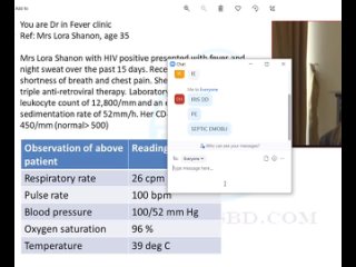 ST5.35 year old lady with HIV on triple therapy presents with fever 39, night sweating for the last 15 days