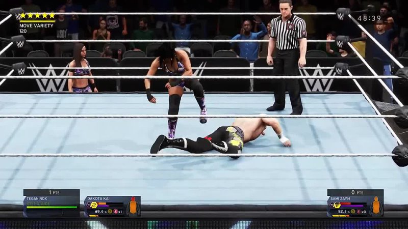 WWE 2K20  Dakota Kai vs Sami Zayn (Tegan Nox manager), intergender wrestling