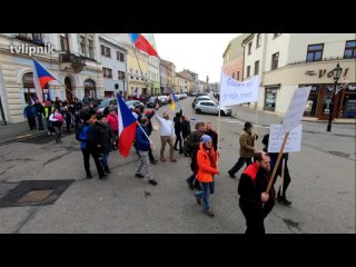 Demonstrace a pochod za svobodu v Kroměříži - 2.1.2022 - sestřih záznamu