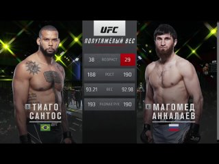 Магомед Анкалаев - Тиаго Сантос на турнире смешанных единоборств UFC Fight Night 203