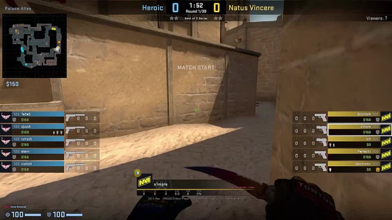 Na Vi S1mple (29 17) vs Heroic (de mirage) demo пов pov hltv