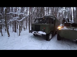 [Полигон-98] БРДМ 2 и ГАЗ 66 увязли в глубоком снегу
