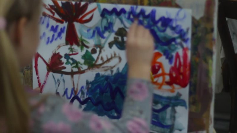 Зоя рисует морских чудовищ и корабль Синбада под музыку Римского Корсакова
