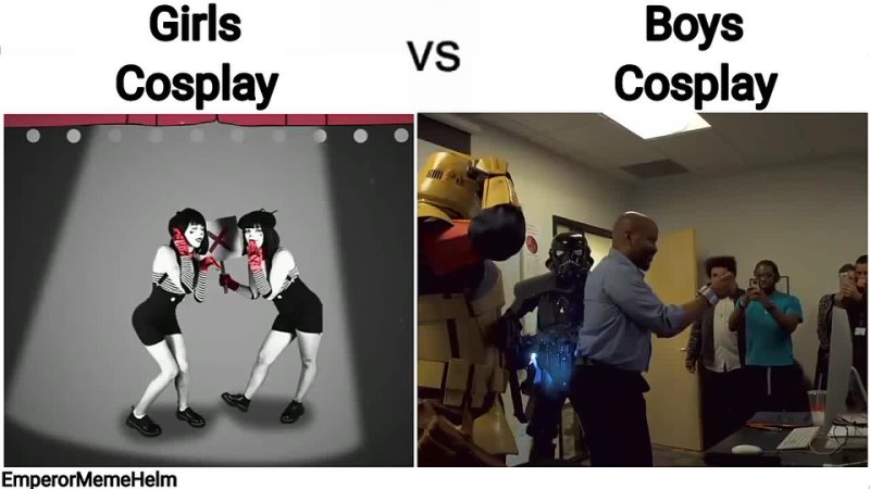 Emperor Meme Helm II Girls Cosplay vs Boys