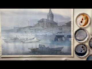 Watercolor Kanta Harusaki  Yoko Harusaki. Акварельный пейзаж