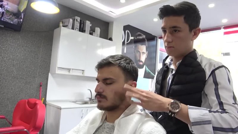 ASMR Turkish Young Barber Massage Face Massage Head Massage Back