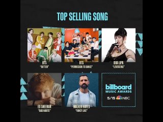 BBMAs Top Selling Song Finalists - - ️ @BTS_twt Butter - ️ @BTS_twt Permission to Dance - .mp4