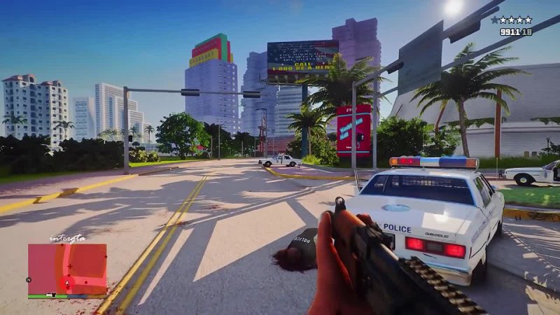 INTER GTA Vice City: Remastered 2021 Gameplay POV 5 STAR Police Rampage Next Gen Graphics, GTA 5 PC