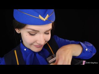 [ASMR KittyKlaw] ✈ АСМР Стюардесса 🛫 На борту самолета первым классом 🚀ASMR First Class Flight Attendant