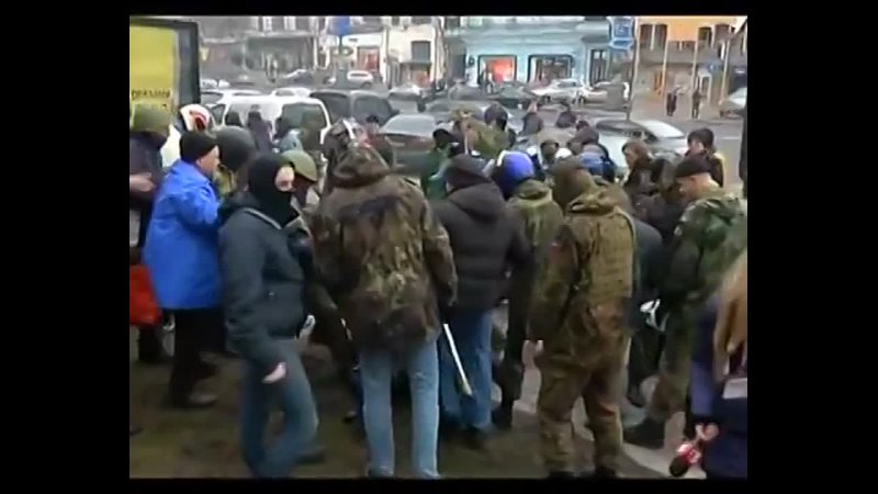 Euromaidan on Power For a Clean Kiev attacked by violent