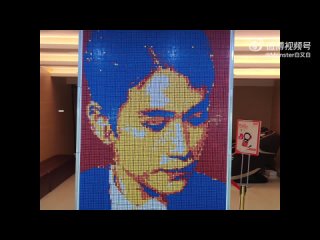 #ZhuYilong Восхитительный портрет Чжу Илуна из кубиков Рубика