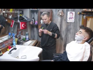 ASMR   Young Mans First Ever Beard Shave And ASMR Haircut