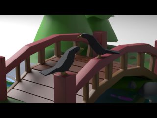 Low poly — Вороний мост — 3D анимация