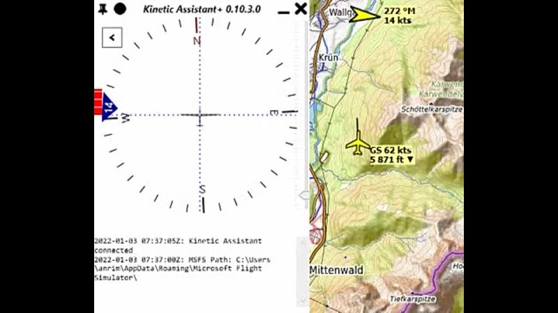 Vertical component of the