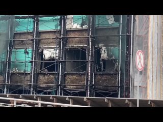 Пожар в гостинице на Щербанёва в Омске