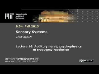 16. Auditory nerve; psychophysics of frequency resolution