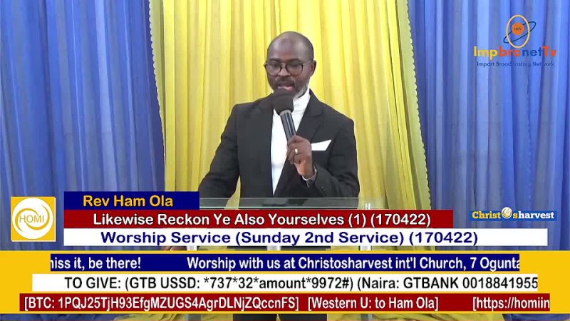 Likewise Reckon Ye Also Yourselves 1, SRS. By Rev Ham Ola. Sunday Resurrection Service.