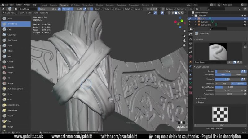 Axe Detailed Game Objects P10 SCULPTING Damage
