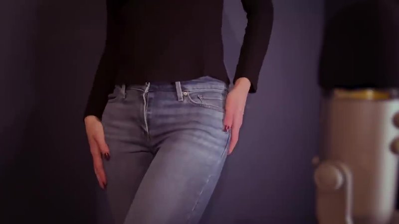 ASMR ✨ Fabric Scratching  Rubbing Sounds ✨ Levi jeans  Black Texture Jumper ⚡️ No talking!