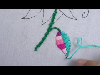 hand embroidery new colorful unique flower and leaf design fantasy flower needle work