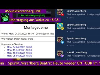 Montag 04.04. | Kundgebung in Vaduz | Liechtenstein | Spunkt.Vorarlberg Beatrix Heute wieder ON TOUR im Nachbarland