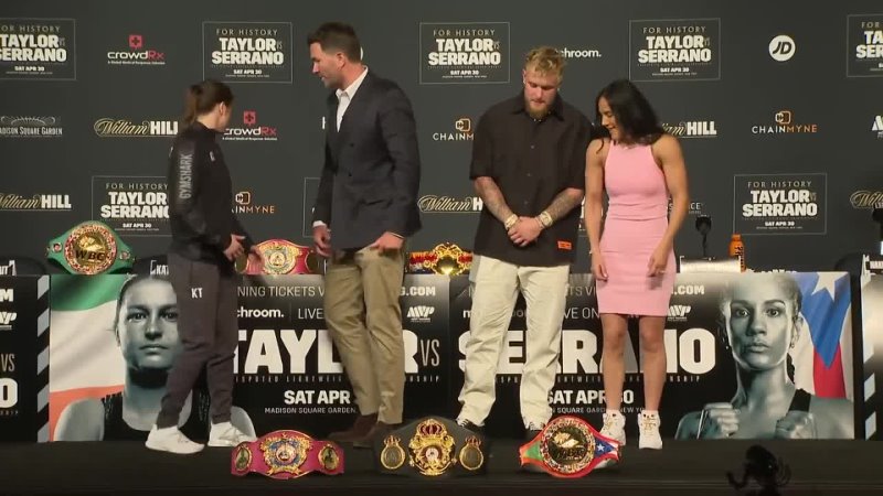 katie taylor vs amanda serrano press-conference face-off