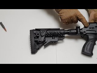 Установка приклада Fab-Defense M4 SVD SB складного, телескопического, с компенсатором отдачи.