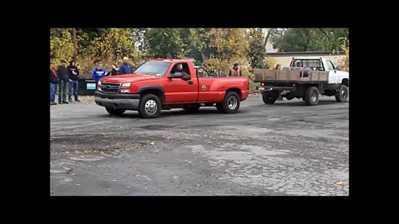 Semi vs Dually Tug O War Daisy Dukes Truck