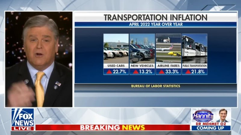 Fox News и Sean Hannity 12 мая 2022 года: Экономика Байдена полная
