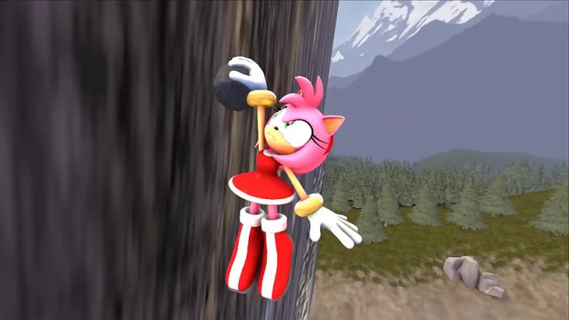 Amy ( Sonic) Short Cliffhanging