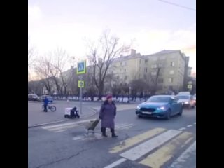 робот и пенсионерка в Москве