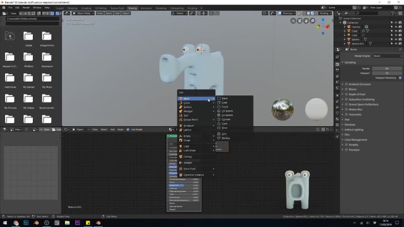Cute 3 D Monster Elephant, Blender 2. 8, Beginners Tutorial,