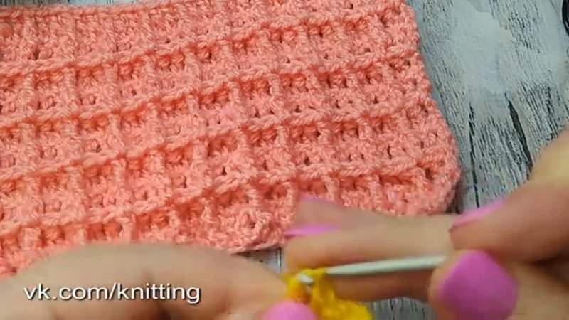 Вафельный узор крючком Crochet pattern for a jacket or