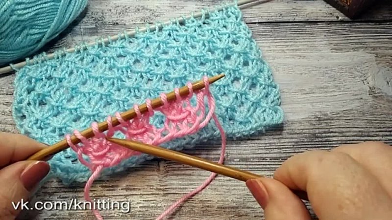 Ажурный узор спицами. Openwork knitting